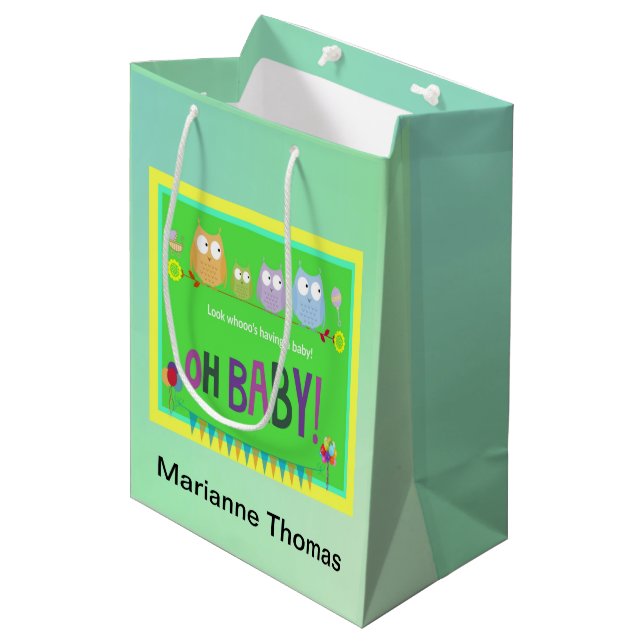 Titta vem som får en baby Uggle Mönster Present Ko (Framsidan Vinklad)