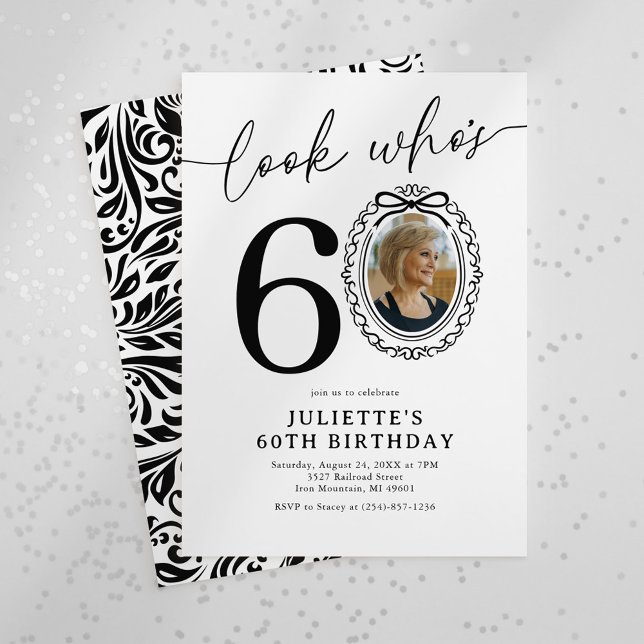 Titta vem som fyller 60! Elegant 60-års födelsedag Inbjudningar (Skapare uppladdad)