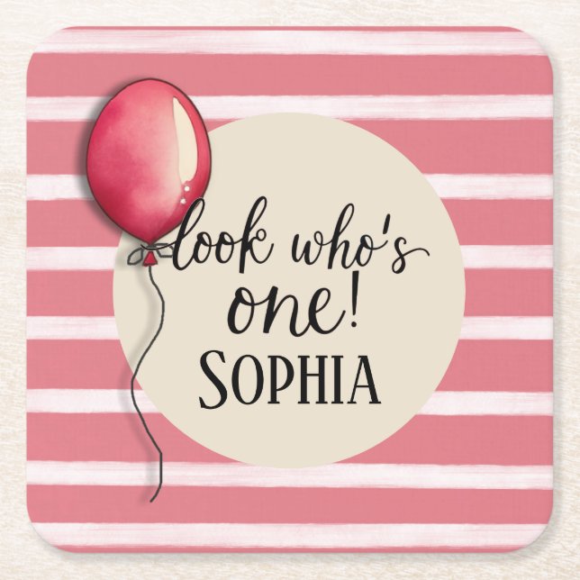 Titta vem som fyller en år underlägg papper kvadrat (Framsidan)