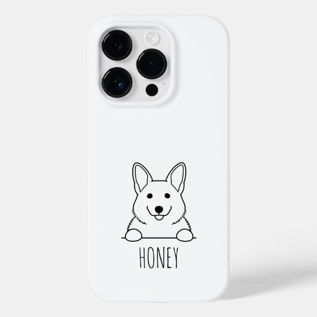 Tittande Beagle Söt Anpassad Namn Telefonfodral (Baksida)