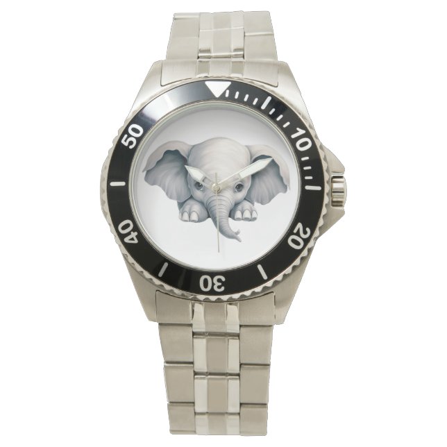 Tittande elefant armbandsur (Framsida)