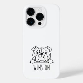 Tittande engelsk bulldogg anpassad namn telefonfod