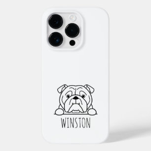 Tittande engelsk bulldogg anpassad namn telefonfod