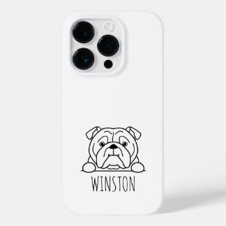Tittande engelsk bulldogg anpassad namn telefonfod