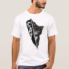 Tittande katt grafisk design – Modern konstnärlig T Shirt
