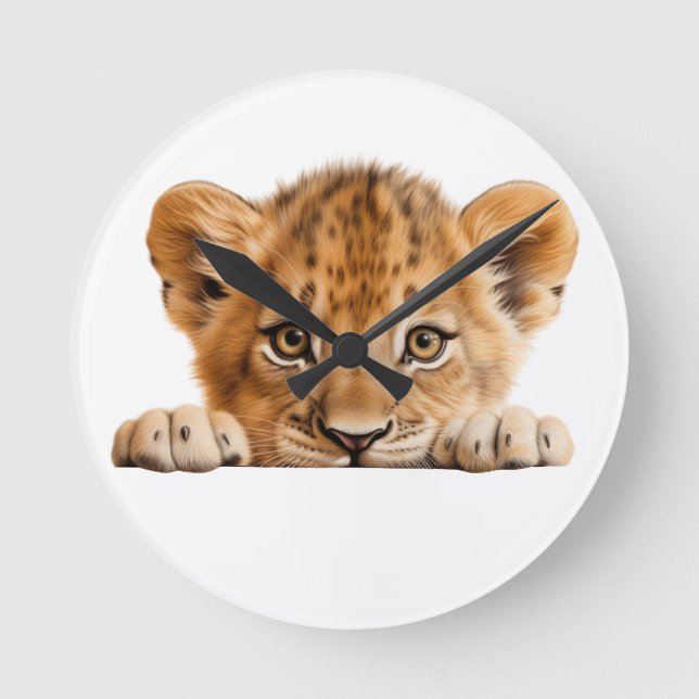 Tittande leopard rund klocka (Framsida)