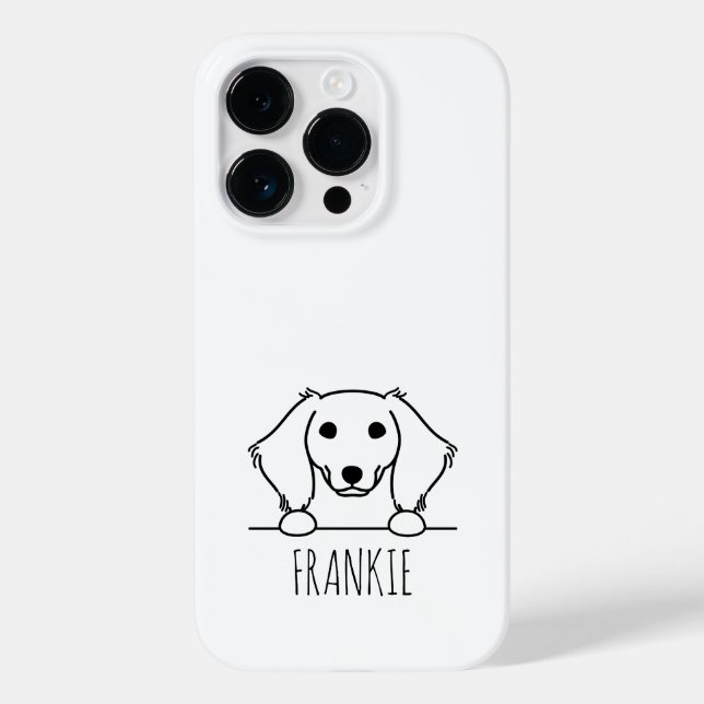 Tittande Miniature Dachshund Telefonfodral med Anp (Baksida)