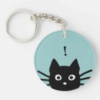 Tittande svart katt med anpassningsbar färg och te