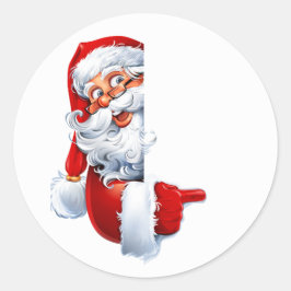 Tittande Tomte – Festiv julclipart för kort Runt Klistermärke