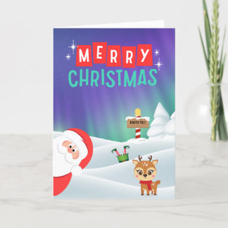 Tittande tomte helgkort