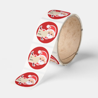 Tittande tomte julklappsdekal runt klistermärke