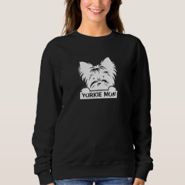 Tittande Yorkie Svart Silhuett Yorkie Mamma  T Shirt
