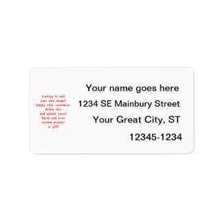 tittar att lägga till egen design för anpassningsb adressetikett