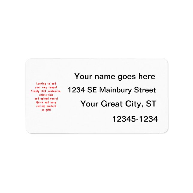 tittar att lägga till egen design för anpassningsb adressetikett (Framsidan)