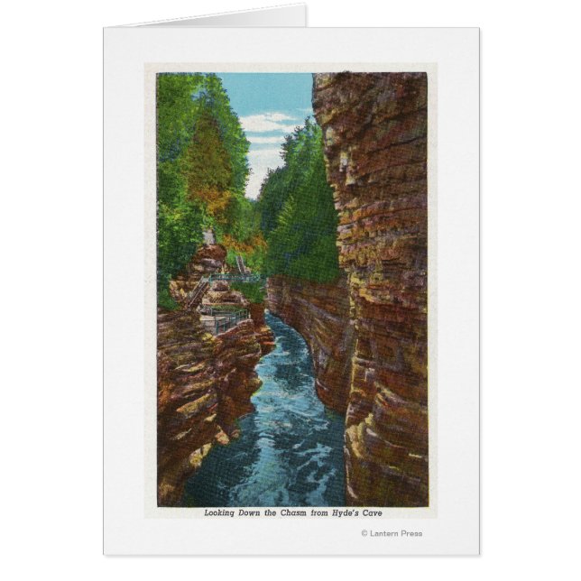 Tittar av användbar chasm från Hydes grotta Hälsningskort (Framsidan)