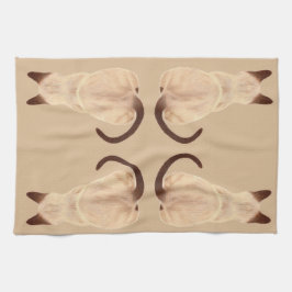 Tittar Away teckning för Sasha Siamese kattälskare Kökshandduk