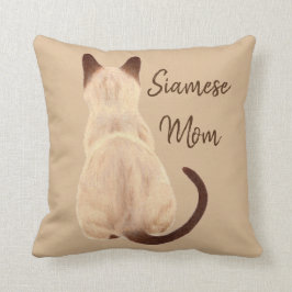 Tittar Away teckning för Sasha Siamese kattmamma Kudde