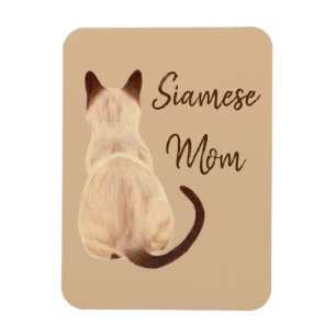 Tittar Away teckning för Sasha Siamese kattmamma Magnet
