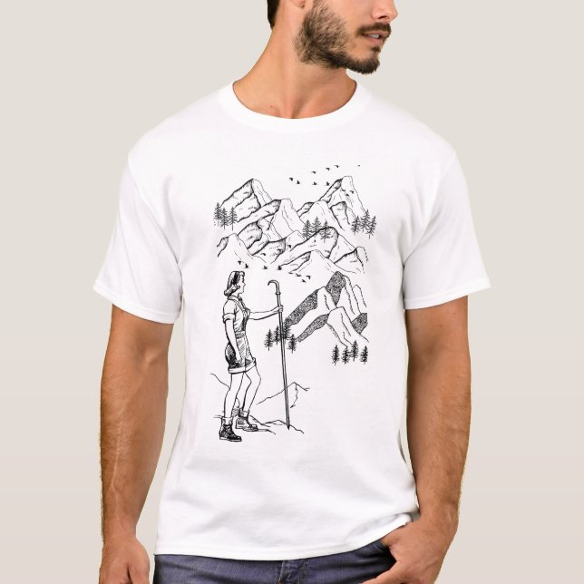 Tittar bergsvyn t shirt (Framsida)