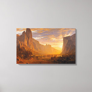 Tittar besegrar den Yosemite dalen, vid Albert Canvastryck