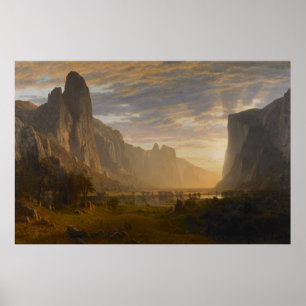 Tittar Down Yosemite Valley, Kalifornien Poster
