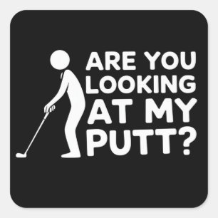 Tittar Du På Min Putt Golfälskande Golfpresent Fyrkantigt Klistermärke