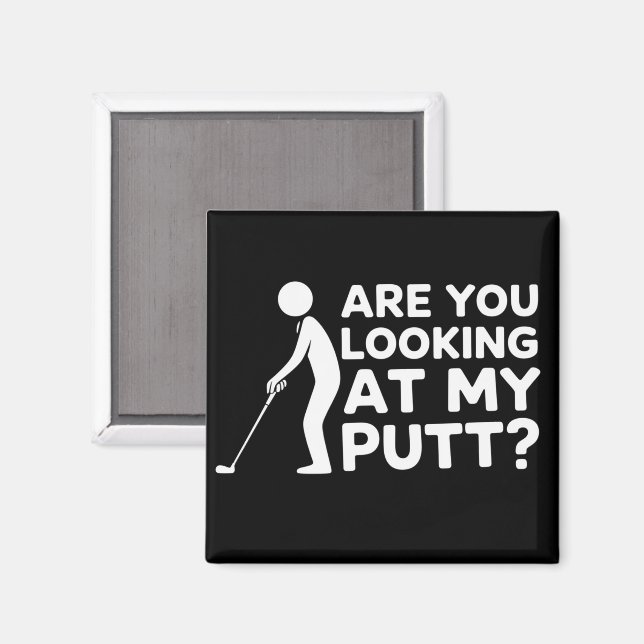 Tittar Du På Min Putt Golfälskande Golfpresent Magnet (Front/Back)