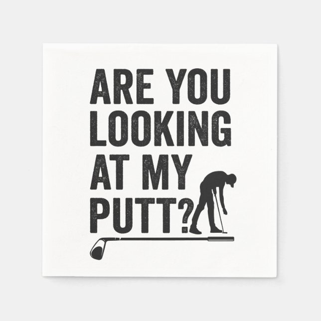 Tittar du på min Putts Funny Golfing Gift? Pappersservett (Framsidan)