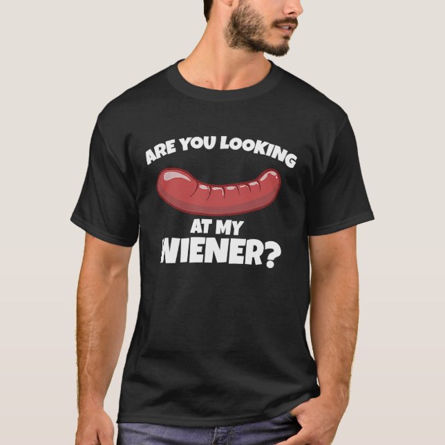 Tittar du på min "Wiener lustiga"-pun? T Shirt (Framsida)