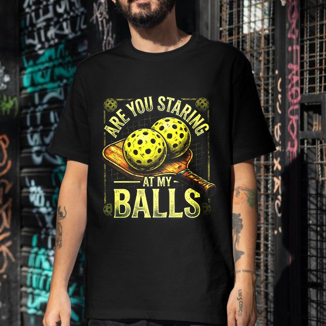 Tittar Du På Mina Bollar- Pickleballkläder T Shirt (Are You Staring At My Balls- Pickleball Apparel T-Shirt)