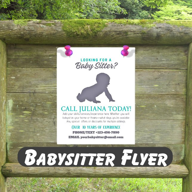 Tittar ett Baby Sitter Business Baby Flygblad (Skapare uppladdad)