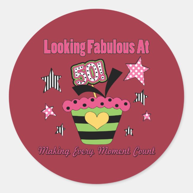 Tittar Fabulous vid 50 Runt Klistermärke (Framsida)