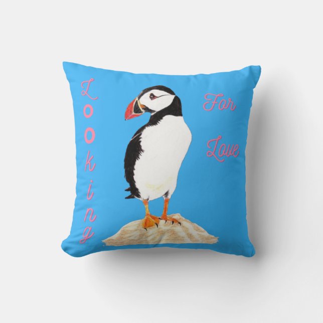 Tittar för kärlek Puffin Kudde (Framsida)