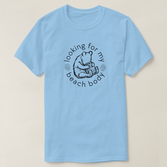 Tittar för min Beach Body med Winnie-the-Pooh T Shirt (Design framsida)