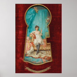 Tittar genom nyckelhålet av Hans Zatzka Poster