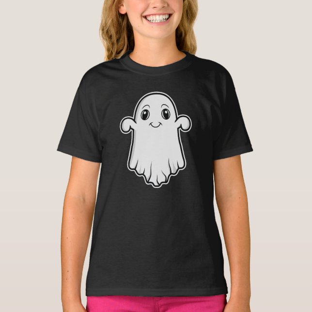Tittar Ghost Spirit Tecknad Design Halloween T Shirt (Framsida)