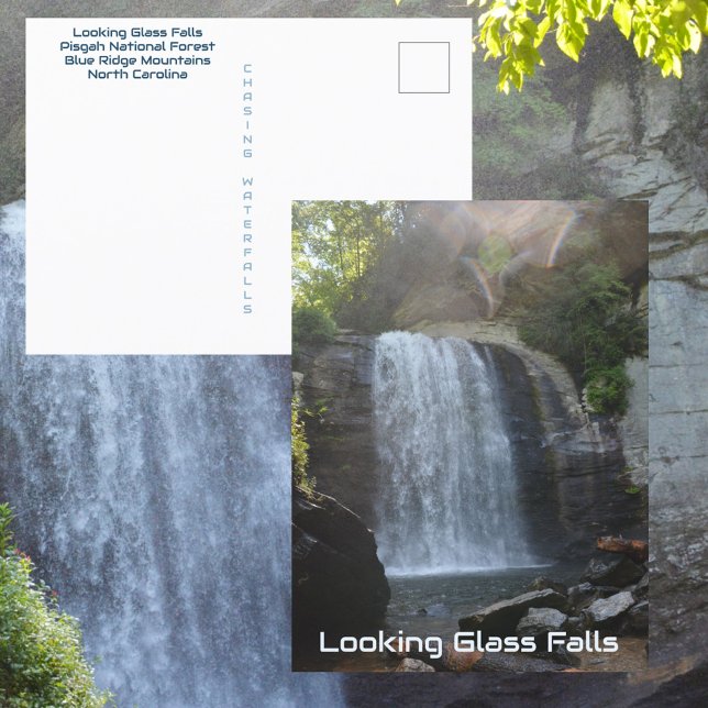 Tittar Glass Falls Blue Ridge Mountain NC Vykort (Skapare uppladdad)