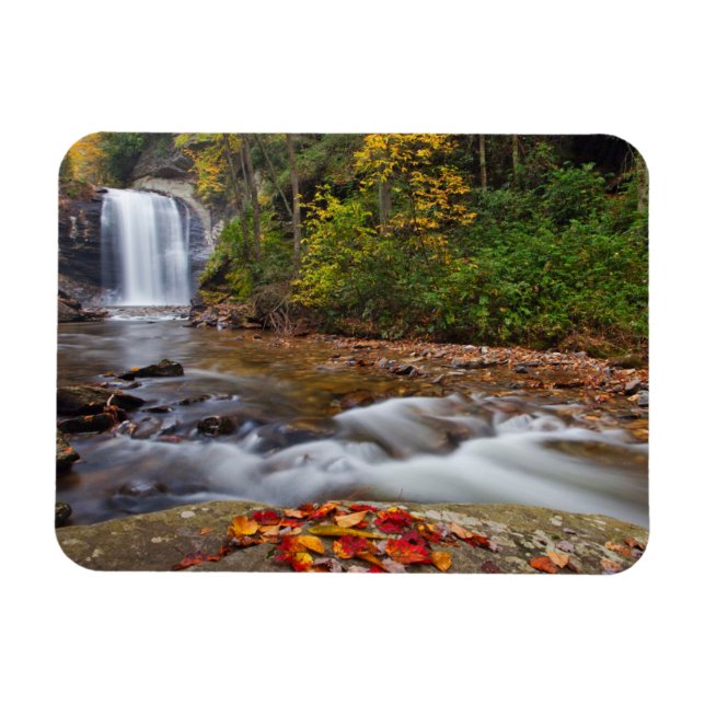 Tittar Glass Falls Pisgah National Forest Magnet (Horisontell)