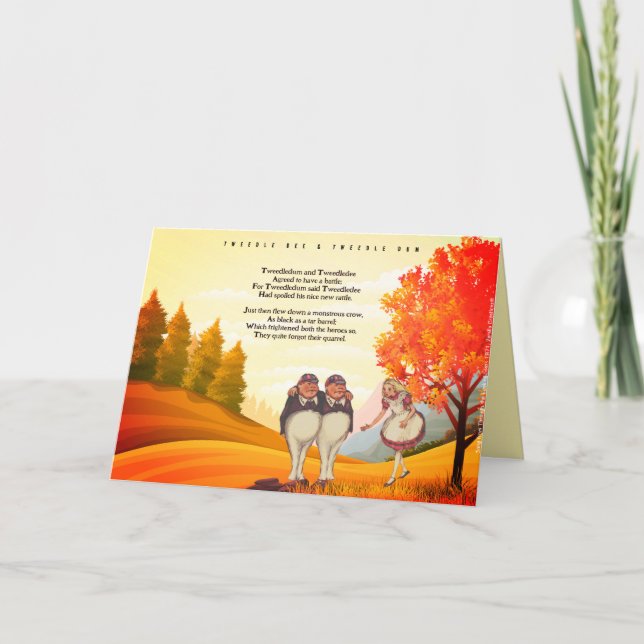 Tittar Glass Tweetle Dee Dum Sång Birthday Tack Kort (Framsida)