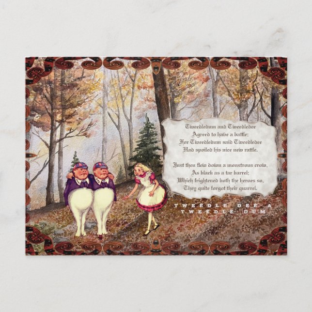 Tittar Glass Tweetle Dee Tweetle Dum Sång Vykort (Framsida)