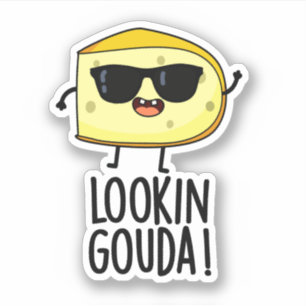 Tittar Gouda Funny Cheese Pun Klistermärken