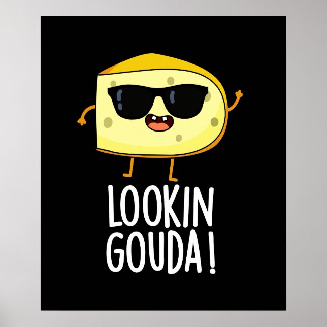 Tittar Gouda Funny Cheese Pun Mörk BG Poster (Framsidan)
