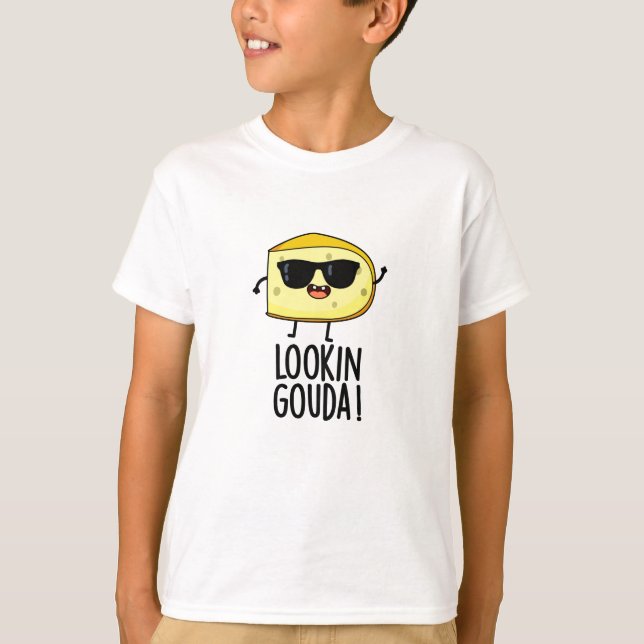 Tittar Gouda Funny Cheese Pun T Shirt (Framsida)
