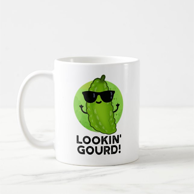 Tittar Gourd Funny Coola Veggie Pun Kaffemugg (Vänster)