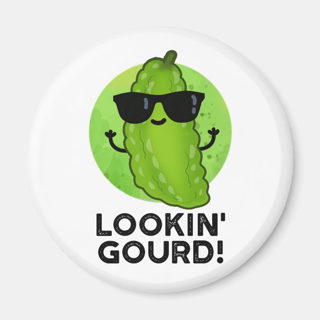 Tittar Gourd Funny Coola Veggie Pun Magnet (Framsidan)