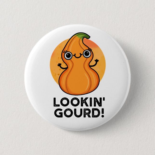 Tittar Gourd Funny Girl Veggie Pun Knapp (Framsida)