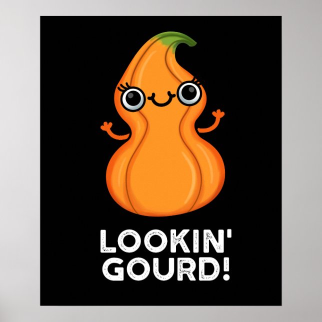 Tittar Gourd Funny Veggie Pun Mörk BG Poster (Framsidan)