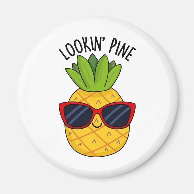 Tittar Gräs Funny Pineapple Pun Magnet (Framsidan)