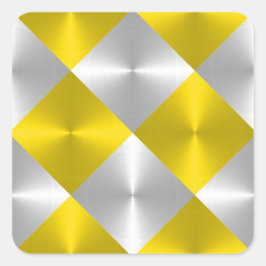 Tittar grått- och Gult-kvadrater Fyrkantigt Klistermärke