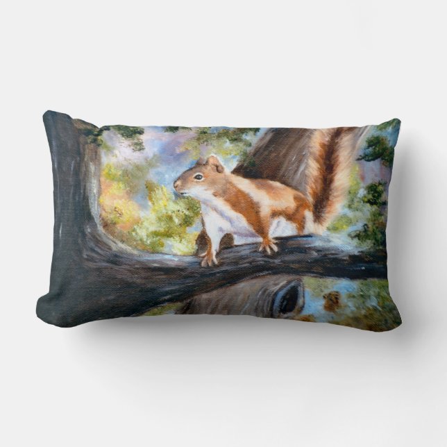 Tittar här som dig, kudder ekorren lumbarkudde (Framsida)